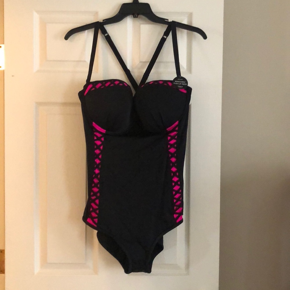 Brand New Black and Hot Pink Torrid Swim Suit
